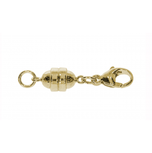 Zilver magneet sluiting 6.5 mm met carbijn geel verguld - 648