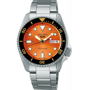 Seiko 5 sports SKX automatic staal bracelet oranje - 664
