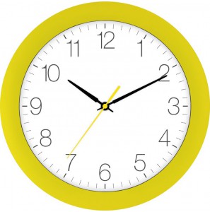 Tijdsein gestuurde wandklok 30 cm, geel - 709