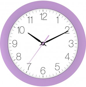 Tijdsein gestuurde wandklok 30 cm, lila - 713
