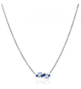 Zinzi zlv. collier fantasie met blauw/wit zirconia&#39;s - 722