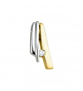 Goud hanger diamant  0.030ct h si - 726