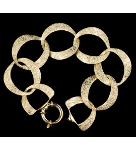 Sanjoya Bogota armband verguld gediamanteerde schakel 19 cm - 744