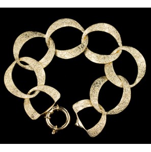 Sanjoya Bogota armband verguld gediamanteerde schakel 19 cm - 744