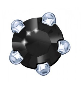 Prik-oorknop chaton zirkonia zwart 4 mm - 771