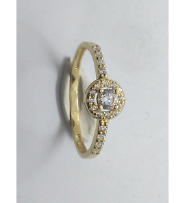 Goud  dames ring met zirkonia - 803