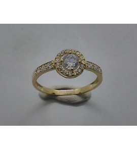 Goud  dames ring met zirkonia - 804