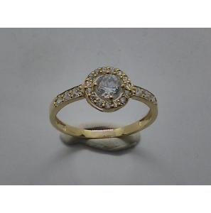 Goud  dames ring met zirkonia - 804