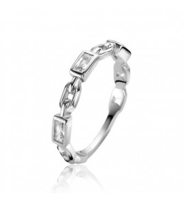 Zinzi zlv. aanschuifring paperclip en baquette mt. 56 - 814