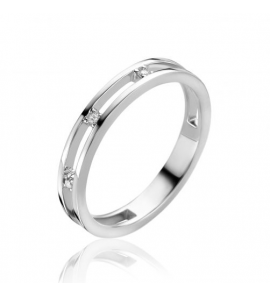 Zinzi zlv. ring twee banen / 3x zirc.er tussen mt. 54 - 815