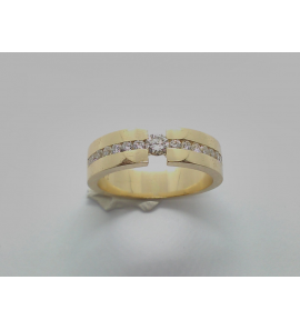 Goud  dames ring met 0.11 en 14x0.02 crt WE-SI - 824