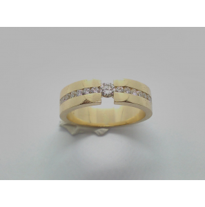 Goud  dames ring met 0.11 en 14x0.02 crt WE-SI - 824