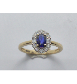 Goud  dames ring met 0.25 crt WE-P2 en saffier - 826