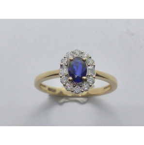 Goud  dames ring met 0.25 crt WE-P2 en saffier - 826