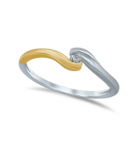 Goud bicolour  dames ring met 0.05 crt WE-SI - 833