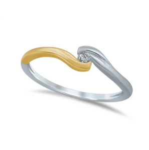 Goud bicolour  dames ring met 0.05 crt WE-SI - 833