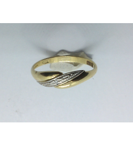 Goud bicolour  dames ring met 0.006 crt WE-SI - 835