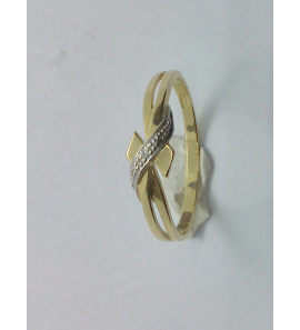 Goud bicolour  dames ring met 0.004 crt WE-SI - 836