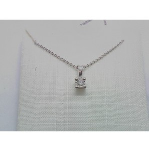 Goud wit anker collier met 4p hanger 0.03 crt WE-SI  42-45 cm - 847