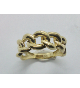 Goud dames ring gourmet schakels - 857