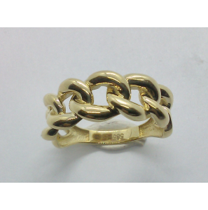 Goud dames ring gourmet schakels - 857