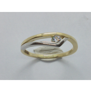 Goud bicolour dames ring met zirkonia - 861