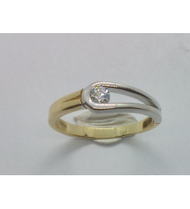 Goud bicolour dames ring met zirkonia - 862
