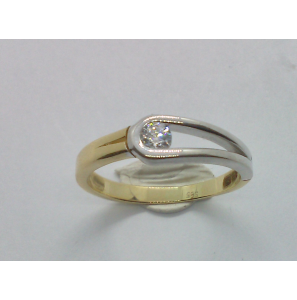 Goud bicolour dames ring met zirkonia - 862