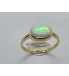 Goud bicolour dames ring met opaalliet - 863