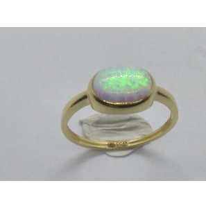Goud bicolour dames ring met opaalliet - 863