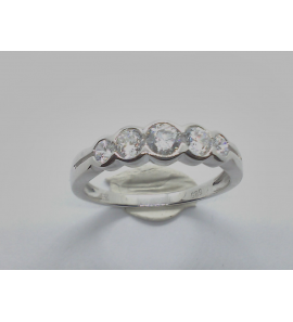 Goud wit dames ring met zirkonia - 867