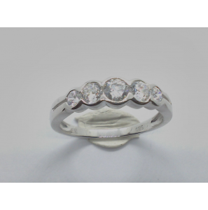 Goud wit dames ring met zirkonia - 867