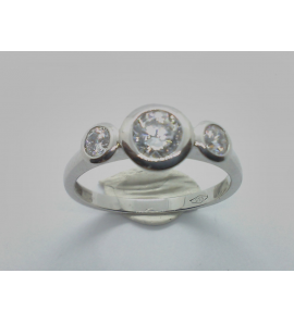 Goud wit dames ring met zirkonia - 868