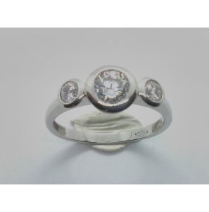 Goud wit dames ring met zirkonia - 868