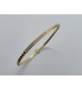 Goud bangles fantasie met zirkonia 60x50 - 875