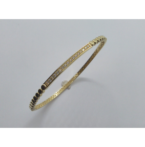 Goud bangles fantasie met zirkonia 60x50 - 875