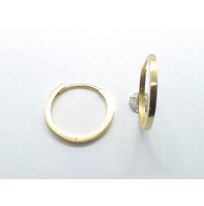 Goud klap-oorringen vierkant 15x1.5 mm - 878