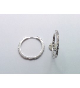 Goud wit klap-oorringen vierkant met zirkonia 18x1.3 mm - 879