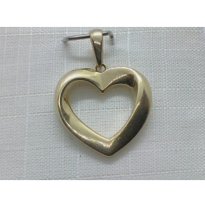 Goud hanger hartje open 14 mm - 887