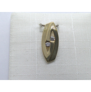 Goud hanger met zirkonia - 894