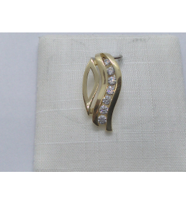 Goud hanger met zirkonia - 895