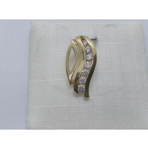 Goud hanger met zirkonia - 895