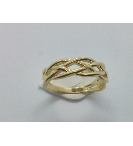 Goud dames ring fantasie vlechtwerk - 900