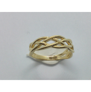Goud dames ring fantasie vlechtwerk - 900