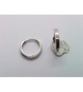 Goud wit klap oorring  10x1.5 mm - 904