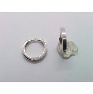 Goud wit klap oorring  10x1.5 mm - 904