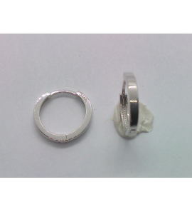 Wit Goud klap oorring  12x1.6 mm - 906