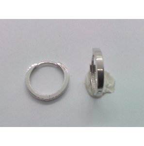 Wit Goud klap oorring  12x1.6 mm - 906