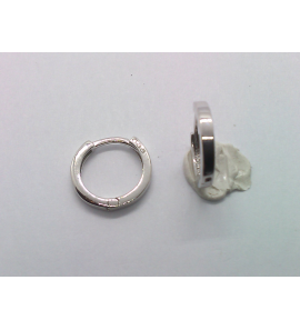 Goud wit klap oorring  13.5x1.6 mm - 908