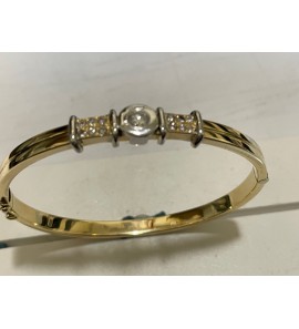 Goud bangle met 1x0.25 en 12x0.03 G/VST - 963